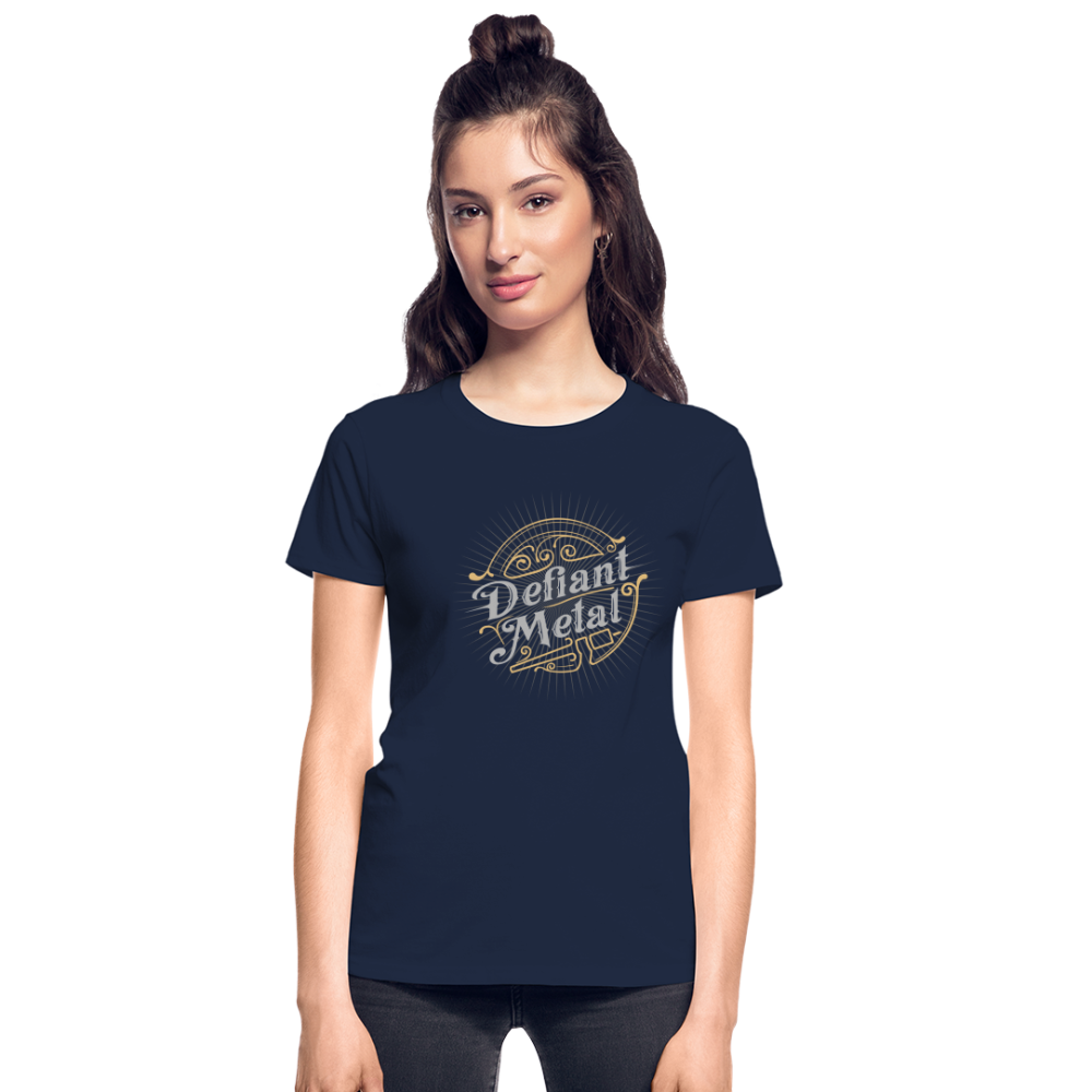 Defiant Metal Ultra Cotton Ladies T-Shirt - navy