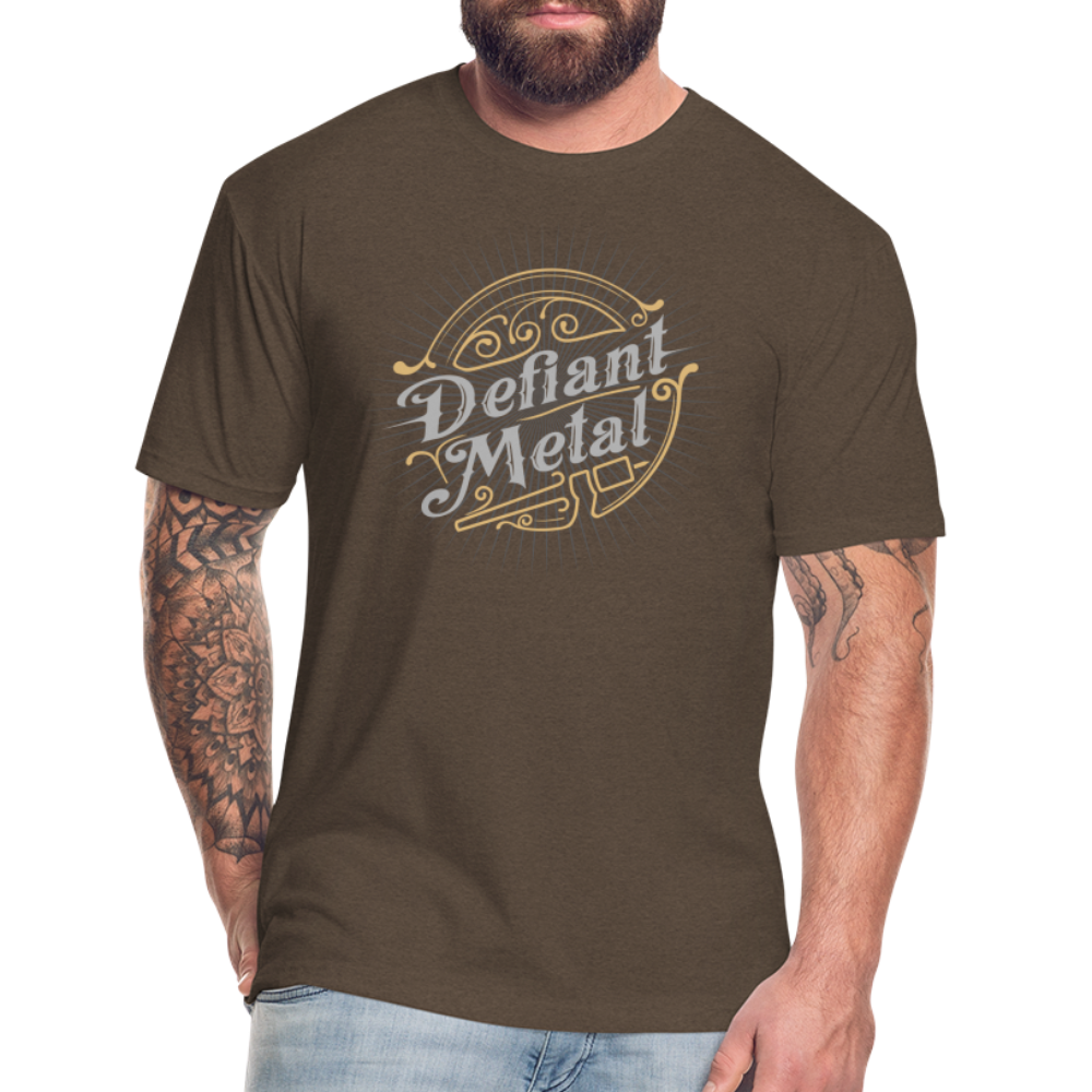 Defiant Metal Fitted Cotton/Poly Adult T-Shirt - heather espresso