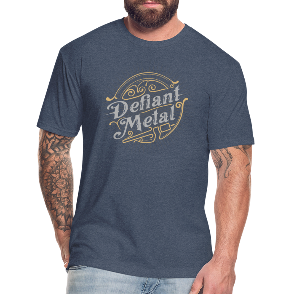 Defiant Metal Fitted Cotton/Poly Adult T-Shirt - heather navy