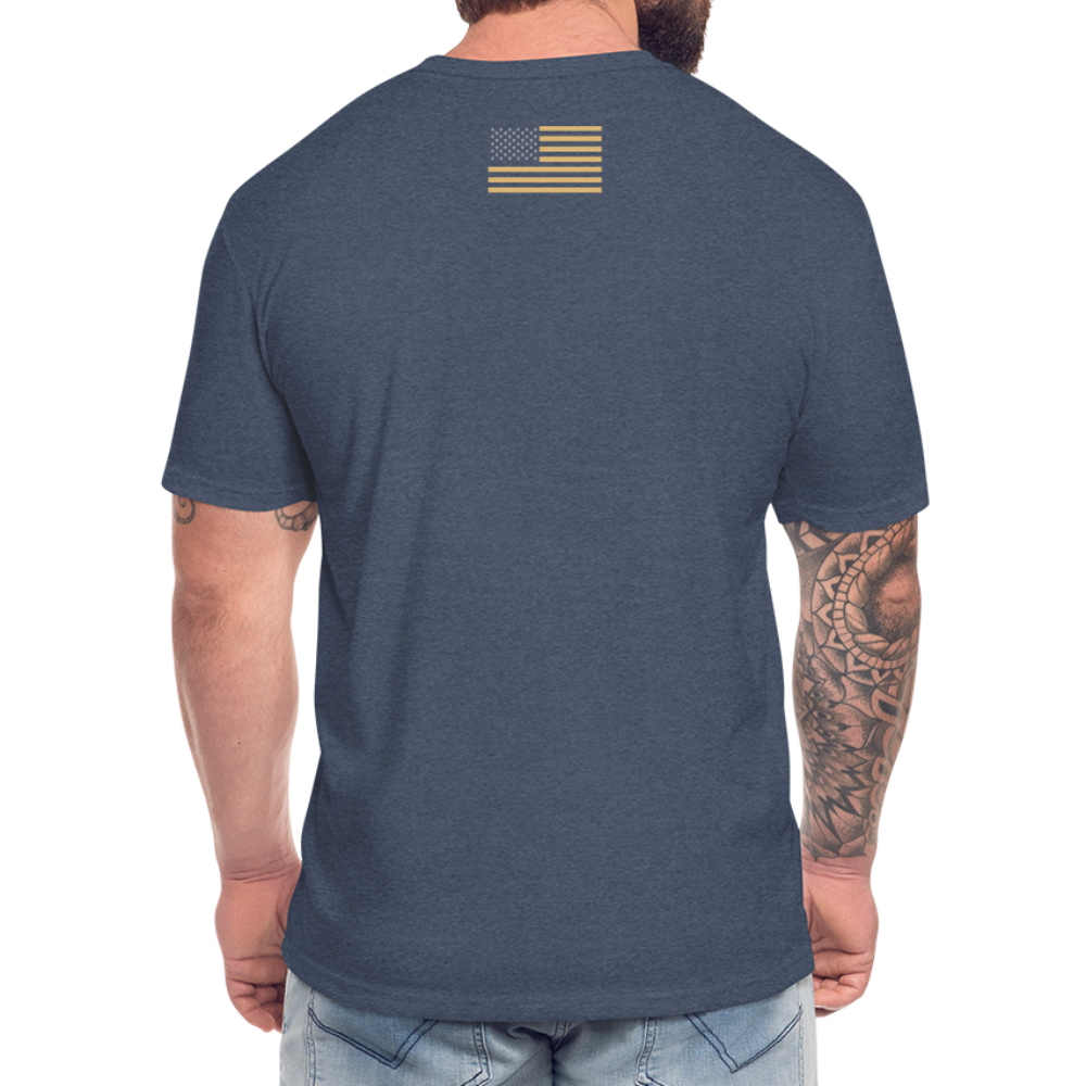 Defiant Metal Fitted Cotton/Poly Adult T-Shirt - heather navy